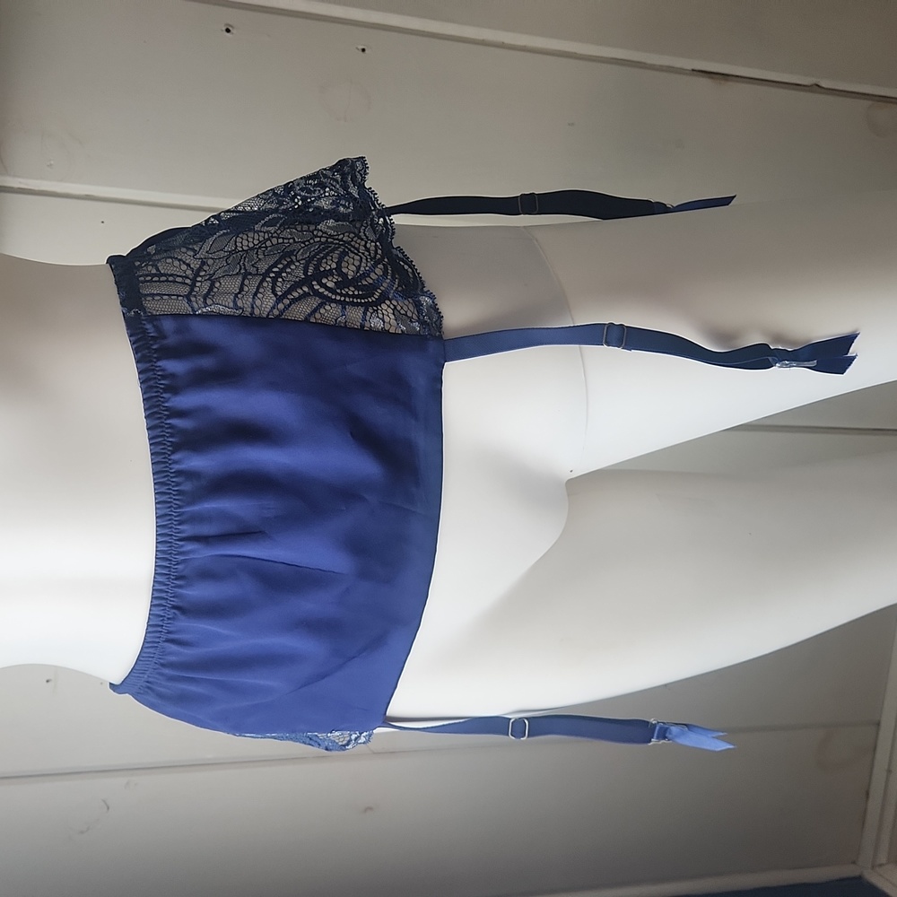 Cosabella Garter, emerald blue, silk. Made in Italy. Sz s